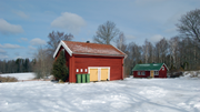 Vintermotiv af ødegårdens huse 3 og 4