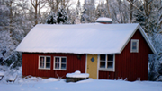 Vintermotiv af ødegården